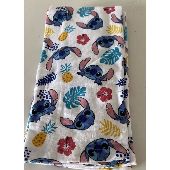 2 Pack Disney Stitch Faces Kitchen Towels Pineapple Hibiscus Tropical 16 X 26” - Picture 11 of 14